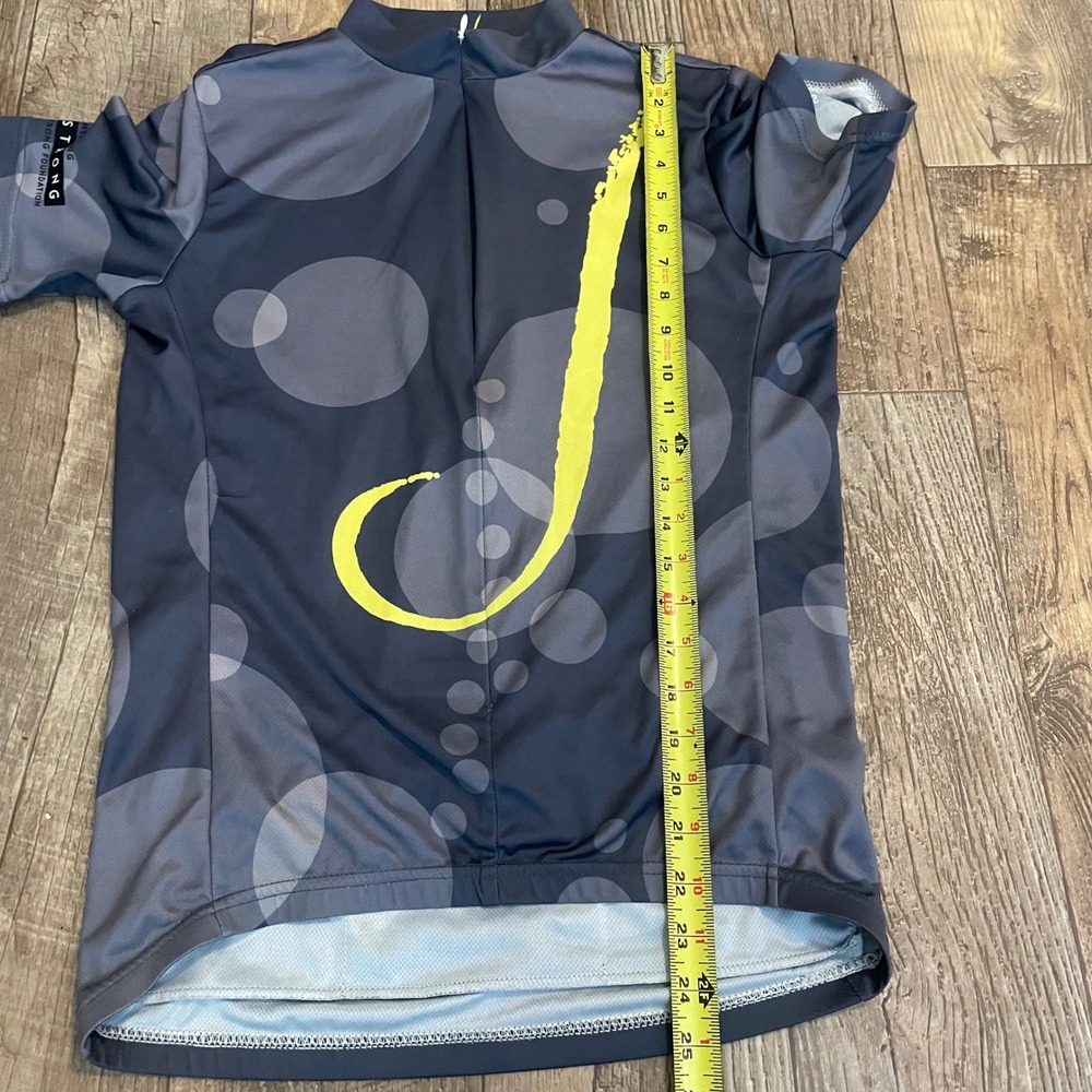 Livestrong Lance Armstrong Foundation Cycling Jersey Mens Medium Grey‎ Yellow - Picture 9 of 9